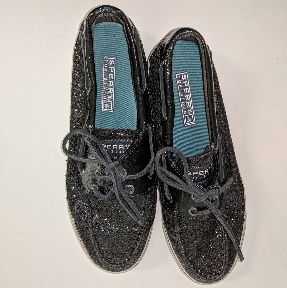 Sperry Top-Siders Navy Sparkle Blue Slip-ons
